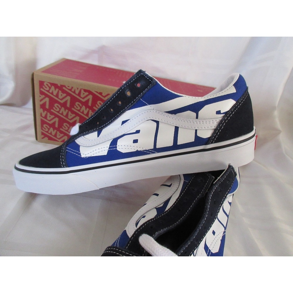 VANS Old Skool Shoes (Jumbo Vans Blue/white) Mens 10 - Picture 4 of 8
